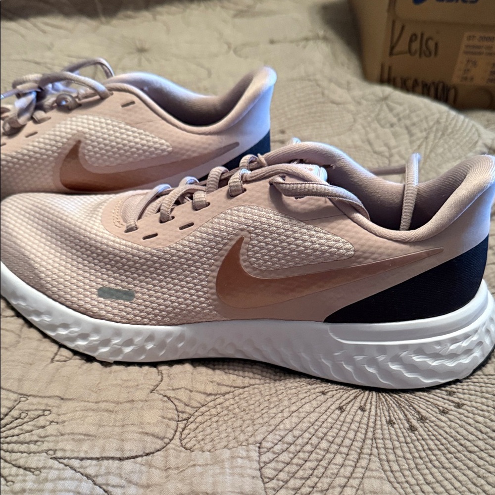 Nike Women's Blush and White Sneakers